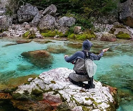 FFliegenfischen am Fluss Baca 